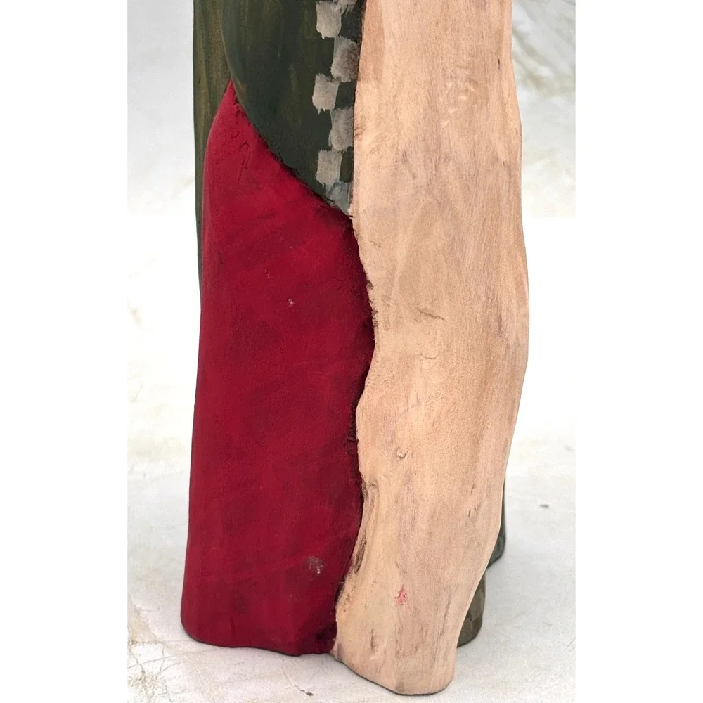 Hand Carved Wood Santa Figure Brenda Yeager Moore '97 Folk Art Christmas Carving